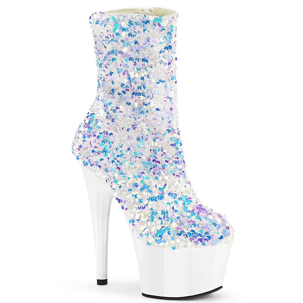 Pleaser - ADORE1042SQ Bottes de plateforme, Pole dance chaussures - Blanc Product image